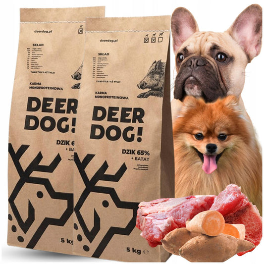 Sucha karma DZICZYZNA BATATY dla psów z nadwrażliwością pokarmową 10 kg S/M